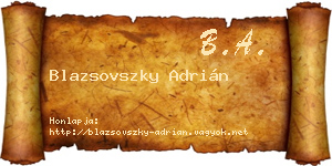 Blazsovszky Adrián névjegykártya